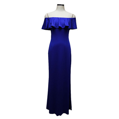 Επίσημο γυναικείο φόρεμα με γυμνό ώμο και φερμουάρ στην πλάτη