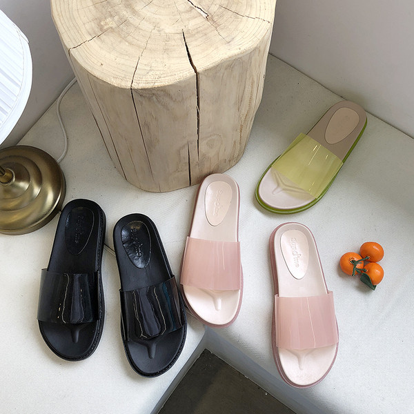 Alkalmi női papucs fekete, sárga és rózsaszín színben