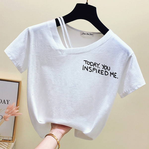 Női modern póló négy színben felirattal