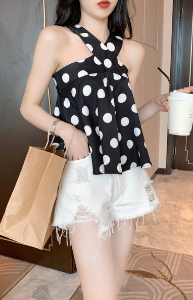 Model modern de top de dama cu croiala in doua culori