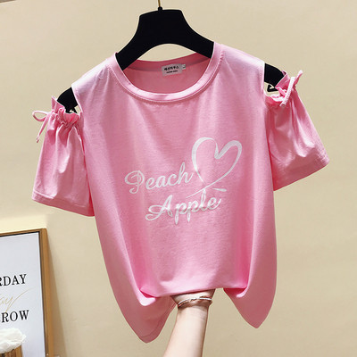 Σύγχρονη γυναικεία μπλούζα με άσπρο και ροζ χρώμα