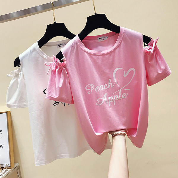 Σύγχρονη γυναικεία μπλούζα με άσπρο και ροζ χρώμα