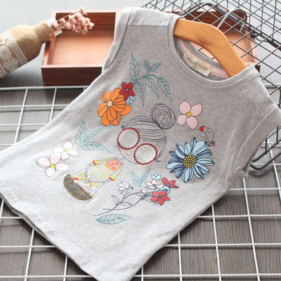 Gyerek póló lányoknak szürke és fehér színben