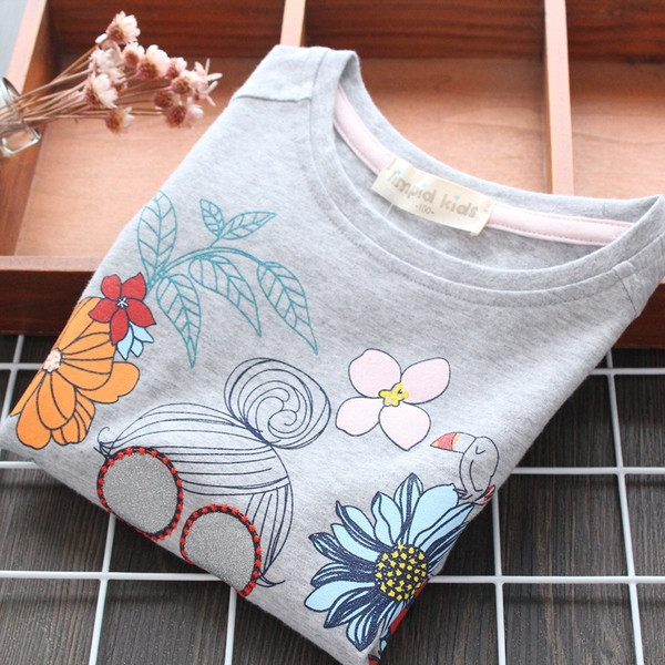 Gyerek póló lányoknak szürke és fehér színben