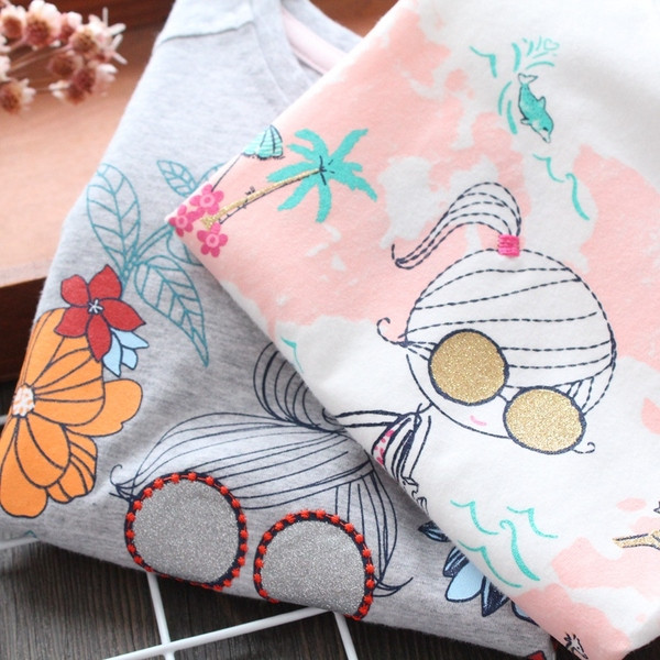 Gyerek póló lányoknak szürke és fehér színben