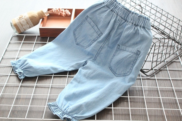 Modern, kék színű gyerekfarmer lányoknak