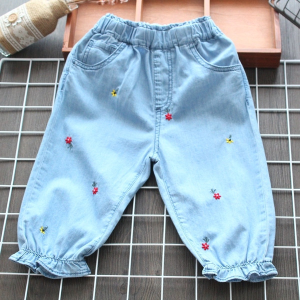 Modern, kék színű gyerekfarmer lányoknak