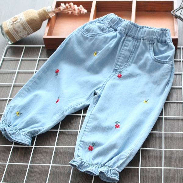 Modern, kék színű gyerekfarmer lányoknak