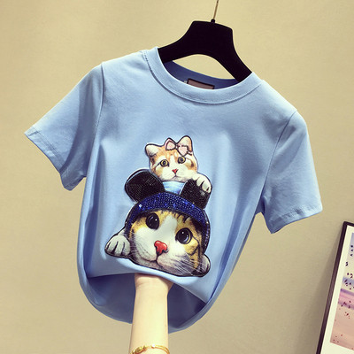 Jelenlegi női póló flitterekkel - hat színben