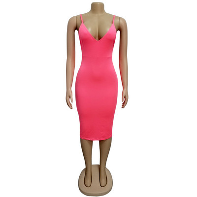 Modern női ruha csupasz háttal és vékony, rózsaszín és sárga pántokkal