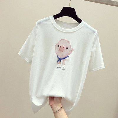 Κομψό  γυναικείο μπλουζάκι σε τρία χρώματα με εφαρμογές