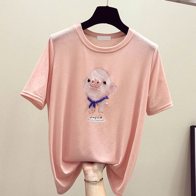 Κομψό  γυναικείο μπλουζάκι σε τρία χρώματα με εφαρμογές