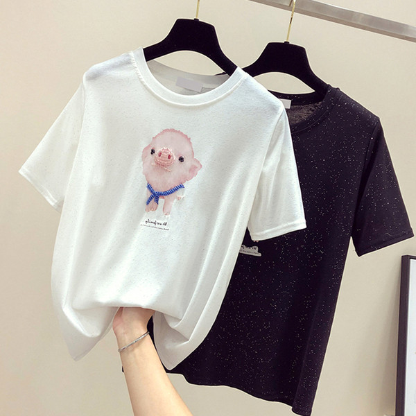 Κομψό  γυναικείο μπλουζάκι σε τρία χρώματα με εφαρμογές