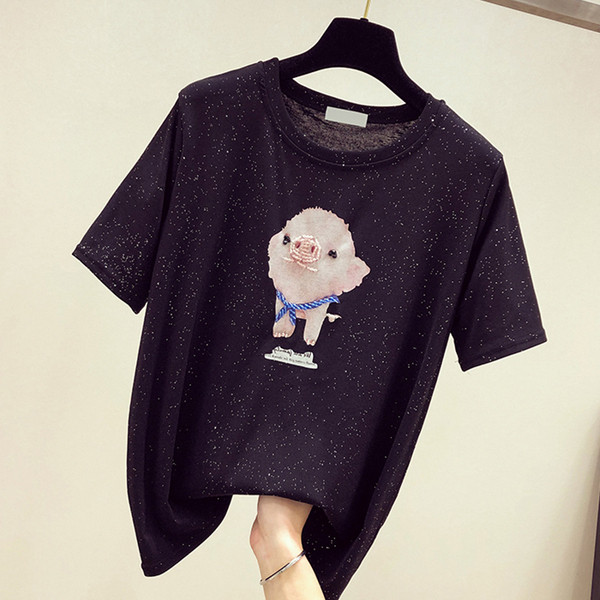 Κομψό  γυναικείο μπλουζάκι σε τρία χρώματα με εφαρμογές