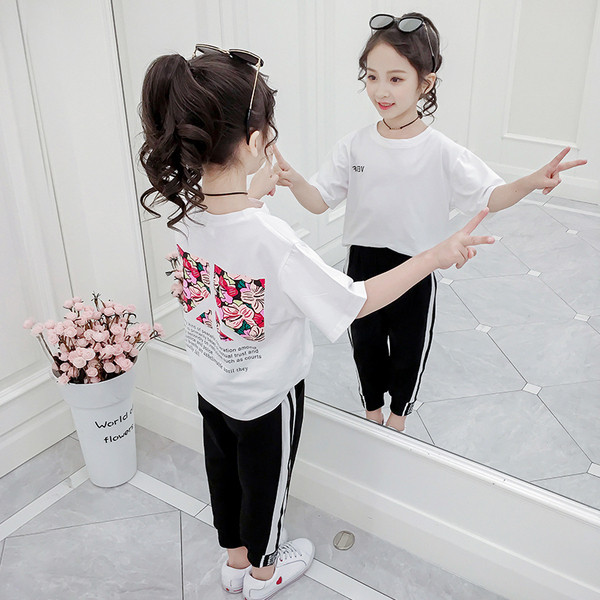 Modern gyerek nadrág és blúz szett lányoknak két színben