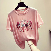 Γυναικείο μπλουζάκι σε τρία χρώματα με κοντό μανίκι και λαιμόκοψη