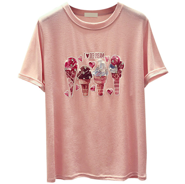 Γυναικείο μπλουζάκι σε τρία χρώματα με κοντό μανίκι και λαιμόκοψη