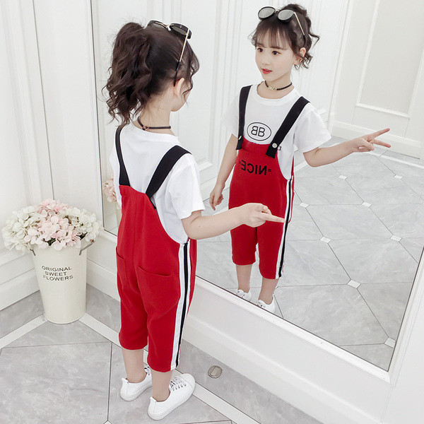 Set salopeta si bluza pentru copii in doua culori pentru fete