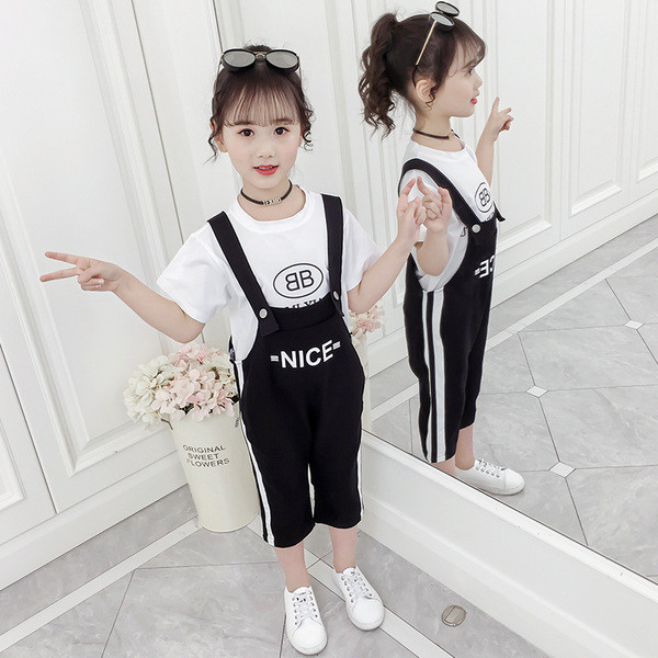 Set salopeta si bluza pentru copii in doua culori pentru fete