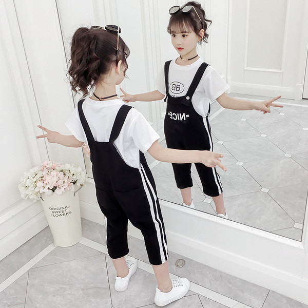 Set salopeta si bluza pentru copii in doua culori pentru fete