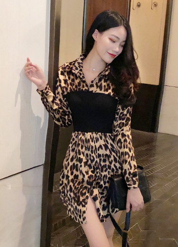 Μοντέρνο γυναικείο πουκάμισο με λεοπάρδαλη πριντ 
