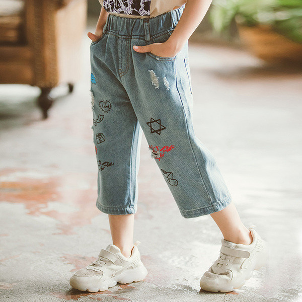 Új, kék színű gyerekfarmer modell lányoknak