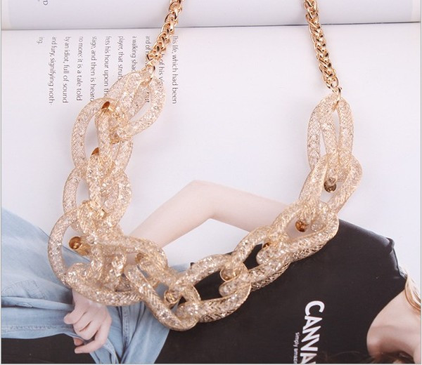 Μοντέρνο γυναικείο κολιέ  σε χρυσό και ασημί χρώμα