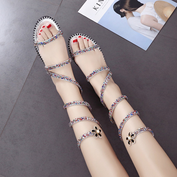 НОВО Модерни дамски сандали в различни видове с декоративни камъни и перли