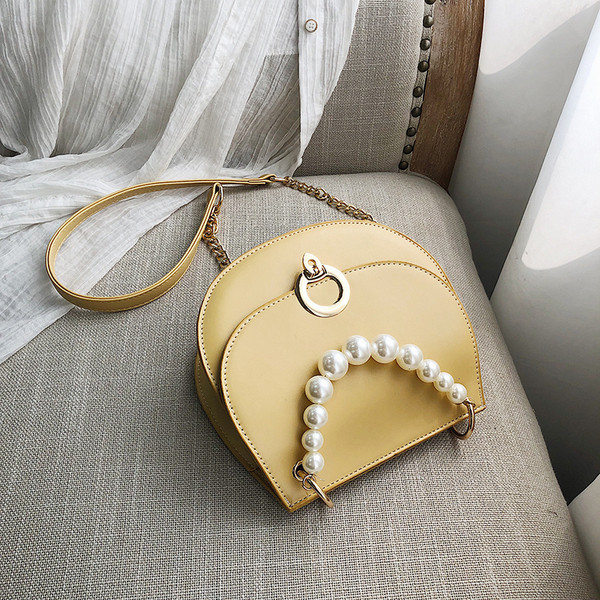 Модерна дамска чанта от еко кожа в три цвята с къса и дълга дръжка 