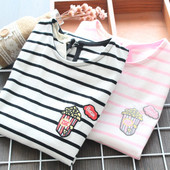 Нов модел раирана детска тениска за момичета