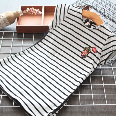 Нов модел раирана детска тениска за момичета