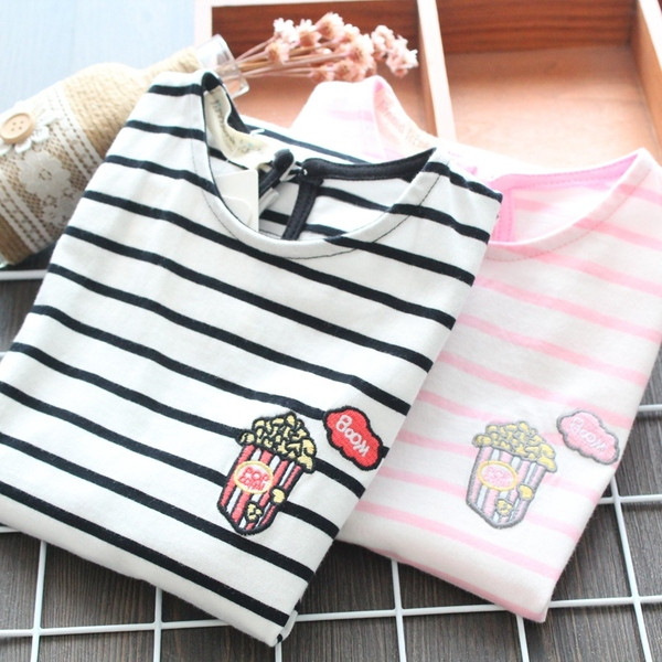 Нов модел раирана детска тениска за момичета