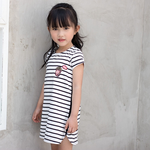 Нов модел раирана детска тениска за момичета