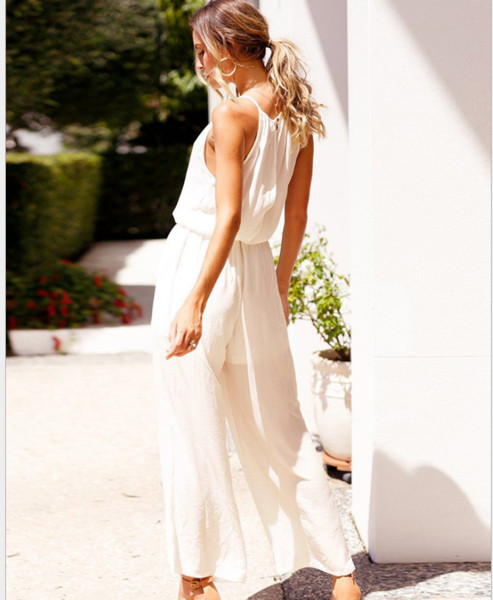 Ежедневен дамски гащеризон широк модел в два цвята 