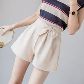 Стилни къси панталони с висока талия и панделка в няколко цвята