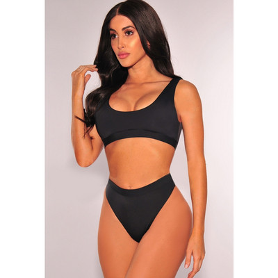 Изчистен модел бански костюм от две части в пет цвята