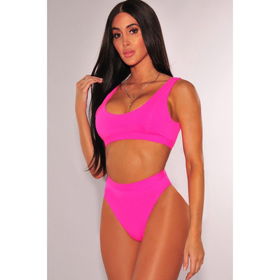 Изчистен модел бански костюм от две части в пет цвята