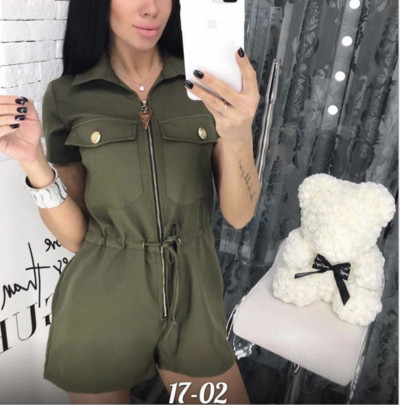 Ежедневен дамски гащеризон с цип в няколко цвята 