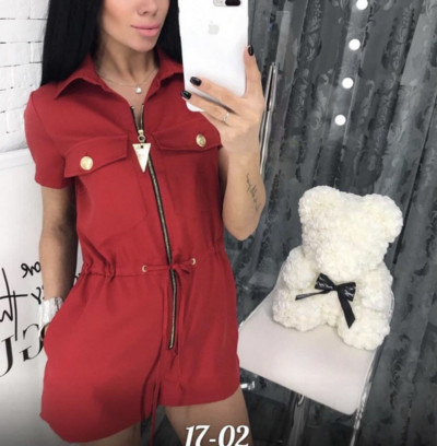 Ежедневен дамски гащеризон с цип в няколко цвята 