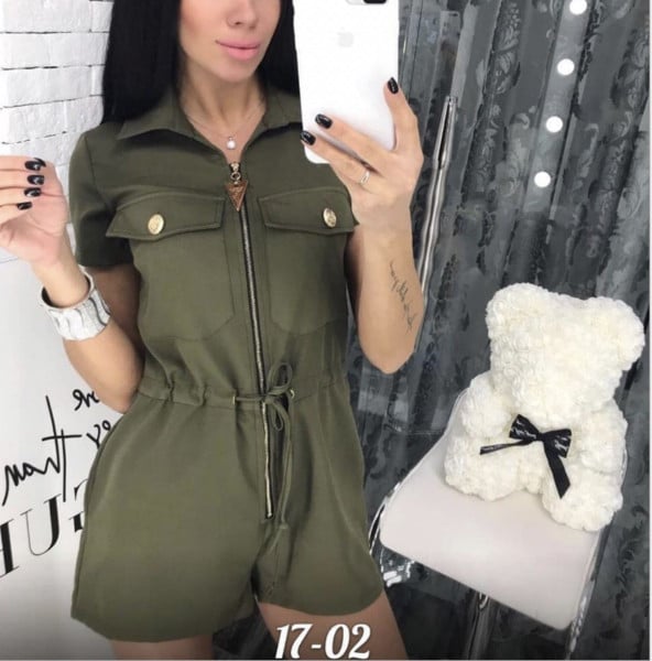 Ежедневен дамски гащеризон с цип в няколко цвята 