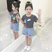 Детски комплект за момичета блуза и панталон в три цвята