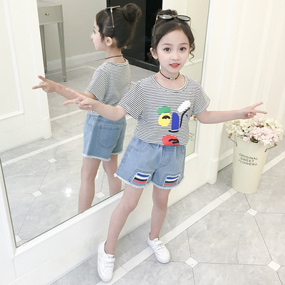 Детски комплект за момичета блуза и панталон в три цвята