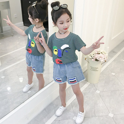 Детски комплект за момичета блуза и панталон в три цвята