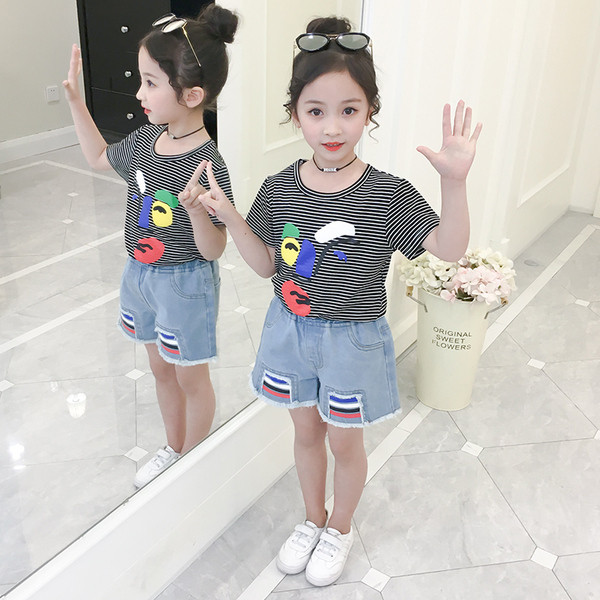 Детски комплект за момичета блуза и панталон в три цвята