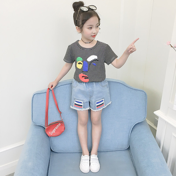 Детски комплект за момичета блуза и панталон в три цвята