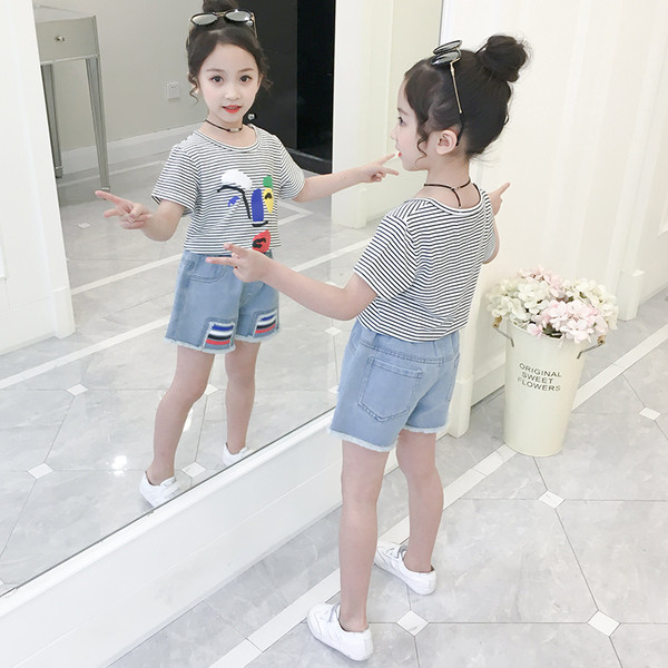 Детски комплект за момичета блуза и панталон в три цвята