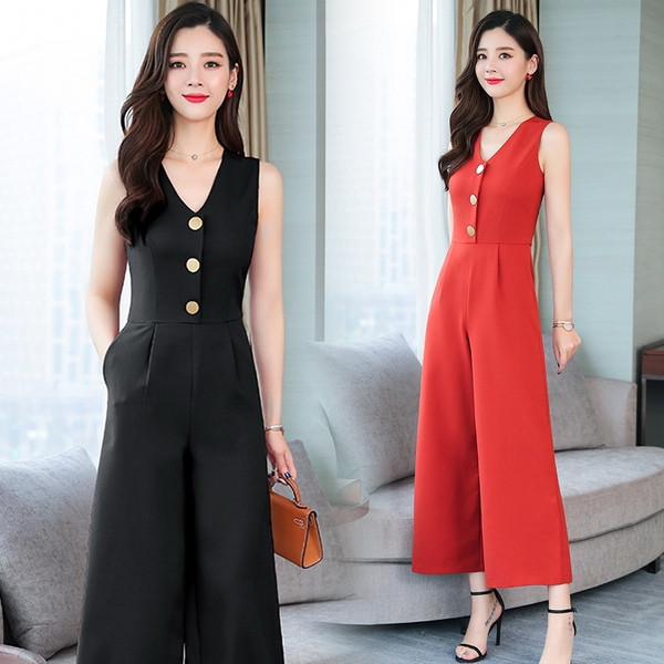 Модерен дамски гащеризон - широк модел в няколко цвята