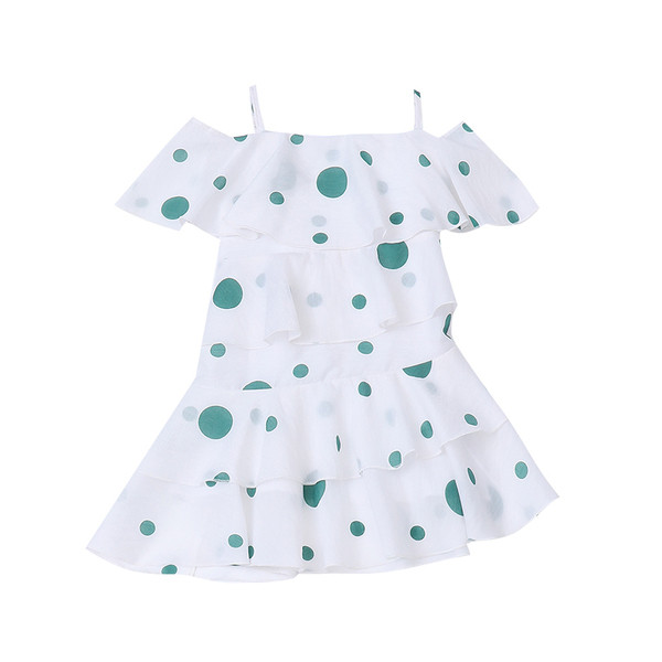 Модерна детска рокля на точки за момичета в няколко цвята