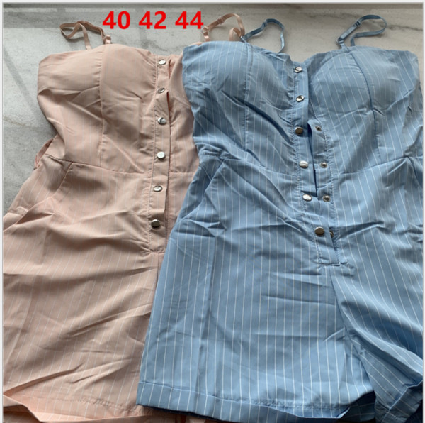 Дамски модерен гащеризон в розов и син цвят 