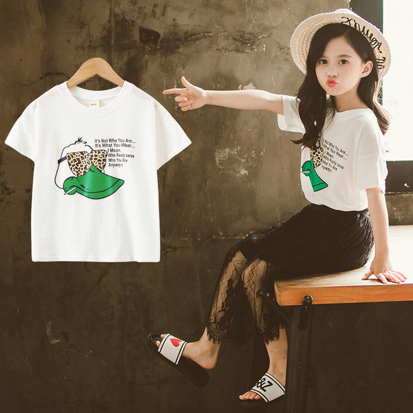 Детска модерна тениска в три цвята за момичета